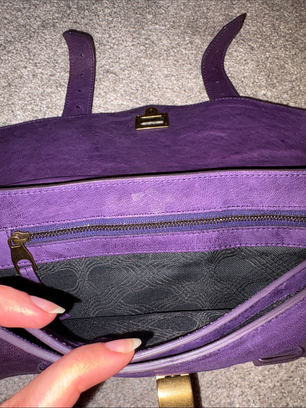 Proenza Schouler Purple Leather Clutch with Gold Hardware - Picture 3 of 14